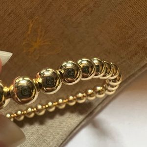Gold Round Bead Stretch Bracelet
